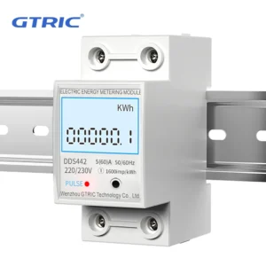 GTRIC Electric Energy Meter 2P Single Phase  LCD Digital Display DIN Rail Mounting 2-wire Electric Meter Wattmeter AC 230V 50Hz