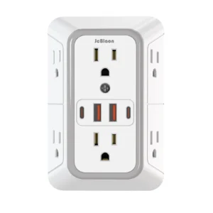 US Plug Power Strip with 6 AC Outlets 4 USB Port(2 Type C), Multi Socket Wall Socket Universal Network Filter Fast Charging