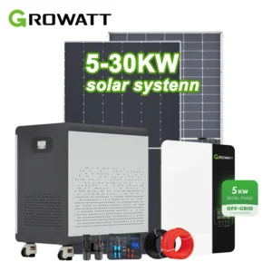 Growatt Off Grid Hybrid Solar Energy Storage System Kit 5KW 10KW 15 20KW 30KW 10KVA All in One Solar Panel Power System for Home